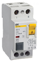 Выключатель дифференциальный (УЗО) ВД1-63S 2п 80А 100мА тип AC | код. MDV12-2-080-100 | IEK